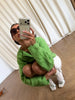 Lazy Style Wool Cardigan Women's Spring and Autumn Loose Round Neck Knitted Short Jacket Soft Long Sleeved Sweater