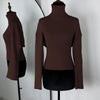 Knitwear 2 Piece-Set Female Vest Ribbed Turtleneck And Casual Patchwork Cover up Outfits Women's Knit Pullover Top