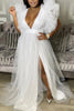 Women Cascading Ruffles Shoulder High Side Split Mesh Patchwork Maxi Long Dress sexy even Party Vestidos Dresses