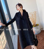 Pleated Triple Button Long Sleeve Lapel Dress Women Spring Korean Causal Elegant Clothes
