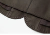 Women's Autumn Clothing European Sheepskin Casual O-Neck Single-Breasted Coffee Litchi Stria Genuine Leather Jacket