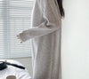 Autumn Winter Loose Turtleneck Women's Knitted Long Dresses Long Sleeve Vintage Straight A-line Dress Female