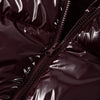 Solid Glossy Zipper Hooded Coats Women's Warm Elastic Waist Pleated Short Cotton Jacket Winter Lady High Street Outwear