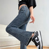 Women Flare Jeans Winter Streetwear Y2K Straight Pants Ankle Length Denim Jeans Girls Party Casual Retro Blue Trousers
