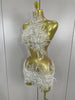 Stock Women Sexy Mesh See Through Pearl Lace Party Mini Dress Celebrate Birthday Photo Shoot Wear Performance Stage Costume