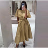 Cape Style Women Dress Turn Down Collar Shirt Dress Stand Collar Waist Defined Shirt Dress A Line Long Dress Daily Wear
