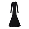 Sexy O Neck Ribbed Knitting Fishtail Sweater Dress Women Full Sleeve Stretch Basic Bodycon Maxi Long Mermaid Robe Vestido
