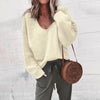 Casual Knitted Sweater Women Streetwear V Neck Long Sleeve Pullovers Loose Solid Coat Autumn Winter Women's Sweater