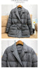 Lagabogy Winter Women White Duck Down Coat Female Notched Collar Double Breasted Coats Casual Lady Drawstring Puffer Outwear
