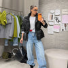 Thick Women's Cotton Coat High Collar Full Sleeve Zipper Elastic Lace Up Loose Warm Female Coats Autumn Winter Lady Jacket