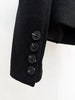 Short Black Jacket Women's Big Lapel Slim Fit Back Metal Chian Double Breasted Jacket Autumn 7A1213