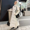 Cotton Coat Long Parka Coat Jacket Women Autumn Winter Thick Warm Coats Woven Block Hooded White Down Parkas