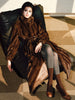 Spring Winter Long Soft Thick Warm Brown Faux Mink Fur Coat Women Elegant Chic Fluffy Overcoat