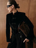 Satin Knot Button Short Coat Women Retro Full Sleeves Waist Cinching Single Breasted Coats Lady Spring Daily Wear