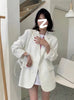White Oversized Blazer Women Mid Length Korean Style Long Sleeve Single Breasted Suit Jacket Woman Loose Casual Office Outerwear