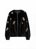 Winter Elegant Thick Warm Soft Brown Short Faux Mink Fur Coat Women Beading Loose Stylish Chic Fluffy Jacket