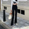 Woman American High Waist Slim Fit Bell Bottom Jeans Female Y2k Flare Pants Girls Elastic Designer Black Denim Trousers