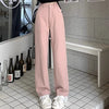 Woman Vintage Wide Leg Jeans Girls High Waist Pants Female Black Black Grey Retro Blue Light Blue Pink Denim Trousers