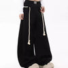 Women Personalized Woven Hemp Rope Belt Loose Wide-leg Casual Pants Bloomers