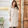 Women Winter Coat Long Thick Parkas Zip Up Warm Female Outwear Slant Pocket Drawstring Hem Women's Jackets 1107