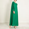 Pleated Dress Women's Round Neck Long Sleeve Casual Loose Lady Elegant Women's Dress