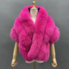 Janefur Real Fox Fur Shawl Poncho Women Elegant Wedding Bridal Formal Party Warm Winter Natural Fur Cape Coat