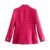 textured suit lapel long sleeved double row button pocket decoration Spring and Autumn women's versatile suit jacket