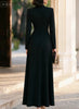 Women V Neck Long Sleeve Maxi Dress Elegant Ruched Waist Wrap Party Evening Gown Formal Cocktail Wedding Guest Dress