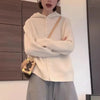 Autumn Winter Korean Button Hooded Knitting Cardigan Women's Sweater Jacket Loose Sweater Coat Ladies Tops