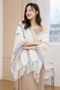 Ethnic Style Cape Oversized Sweater Jacket Women Loose Patchwork Warm Long Scarf Knitted Cardigan Woman