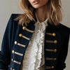 Commuter Long Sleeve Jacket Coat European American Elegant Double Breasted Coat Outerwear For Women Spring Falll Tops