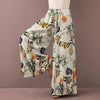 Floral Print Wide Leg Women Pants Spring Drawstring Bohemia Trousers Lady Casual Loose Elastic Waist Pantalonsw Plus Size