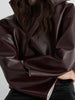 Urban Solid Pu Leather Women Jacket Street Stand Collar Long Sleeve Female Outwear Autumn Winter Lady Streetwear