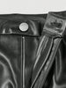 Womens casual elegant vacation solid color directional PU synthetic leather European and American pants