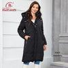 Women Winter Coat Long Thick Parkas Zip Up Warm Female Outwear Slant Pocket Drawstring Hem Women's Jackets 1107