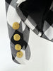 High Street Designer Jacket Women's Large Metal Buckle Black And White Checkered Slim Blazer