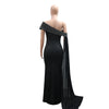 Street Women Diamonds Rhinestones Skew Collar Bodycon Maxi Long Dress Fall Vacation Evening Party Dresses Vestidos