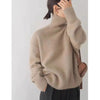 Autumn and Winter Thick Cashmere Sweater Women High Neck Pullover Sweater Warm Loose Knitted Base Sweater Jacket Tops