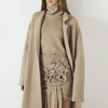 Three Piece Set For Women Lapel Long Sleeve Coat High Neck Vest Spliced Ruffles Skirt Chic Sets Female