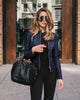Autumn and Winter Women's Large Size Leather Jacket Solid Color Slim Street Elegant Versatile Top PU Suit Jacket