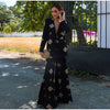 Geometric Printed Blazer Jacket Pants Sets Women Shoulder Pads V Neck Lace Up Full Sleeve Jackets Flare Pant Lady Outfit
