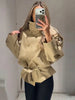 Spring Stand Collar Double Breasted Trench Coat For Women Elegant Long Sleeve Lace Up Jacket Lady Street Chic Outerwear