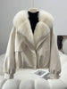 Winter Foreign Style Niche Beige Fur Collar Short Cotton Clothes Women's Loose Versatile and Thin Coat Coat