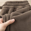 Women Fleece Lined Trousers Fall Winter Wearable Worn Resistant Cuffed Pants Loose High Waist Long Warm Casual Trousers