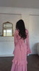 High Neck Ruffled Bell Sleeve Belted Waist Tiered Hem Elegant Maxi Dress Women Formal Evening Gown