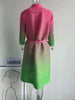 Contrast Color Pleated Dress For Women Open Stitch Belt Midi Elegant Dresses Ladies Party Clothing Spring 2R7326