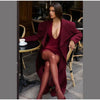 Women Oversized Lapel Woolen Long Coat Double Breasted Slim Waist Maxi Overcoat Elegant Autumn Winter Street Daily Outerwear
