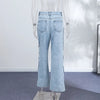 Y2K Women's Diamond Star Blue Jeans High Waist Pockets Zipper Wide Leg Denim Pant Summer Autumn Lady Street All-match Pants