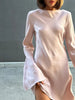Women Dresses Solid Casual O-Neck Regular Long Full Sleeves Sheath Bodycon Basic Slim Fit Female Vestidos Robes