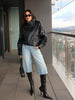 Solid Leather Moto Jacket For Women Winter Turtleneck Retro Coats Asymmetry Elegant Vintage PU Jackets